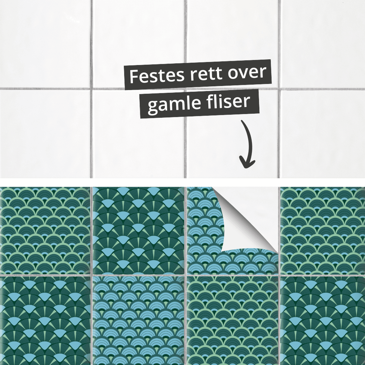 Vareprøve: Hedda grønn tile stickers